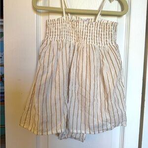 Nordstrom Striped Cream and Tan Dress 2T
